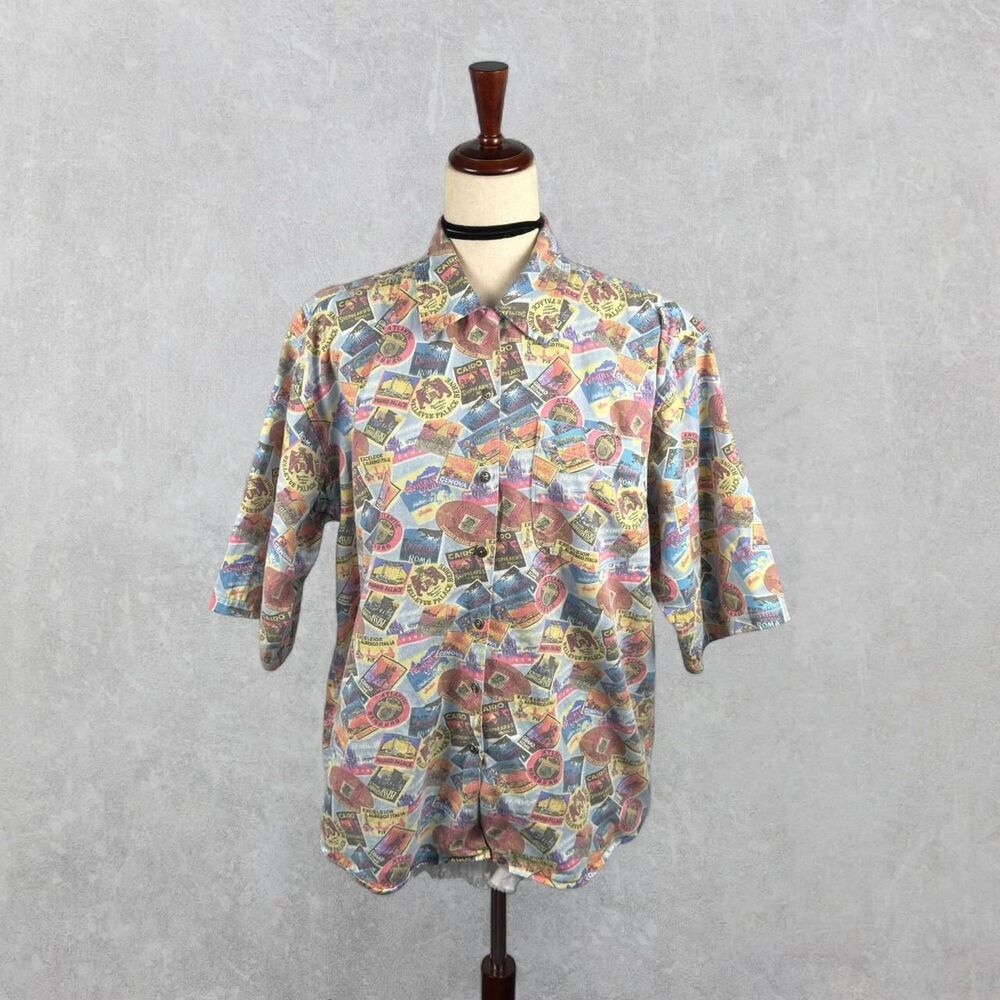 Men’s Vintage Lee Western Graphic Multicolor Button Down